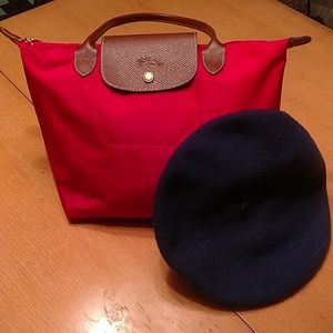 Longchamp Le Pliage large red purse
